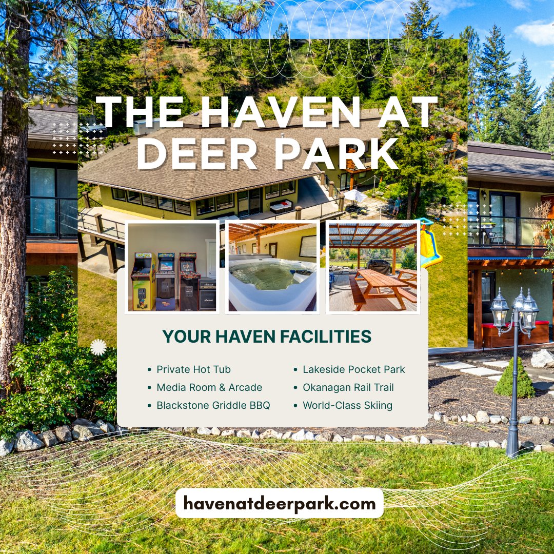 havenatdeerpark's tweet photo. From hot tub soaks to the Okanagan Rail Trail and world-class skiing nearby—this is Stay+Play done right. Explore dates: https://t.co/rQMhq65v3v
#AdventureBasecamp #RailTrail #SkiTheOkanagan #LakeLife #VernonBC https://t.co/AjxSIQdj9p