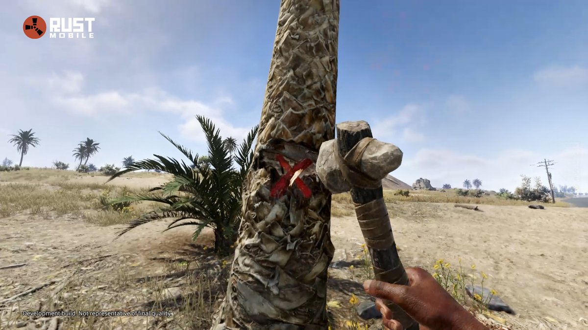 RustMobile_JP's tweet image. ☀️ 朝：木を切って、ドラム缶を壊して、希望に満ちて。
🌙 夜：鉱石を掘って、そして……？
———— リアルゲームプレイシリーズ
#RustMobile