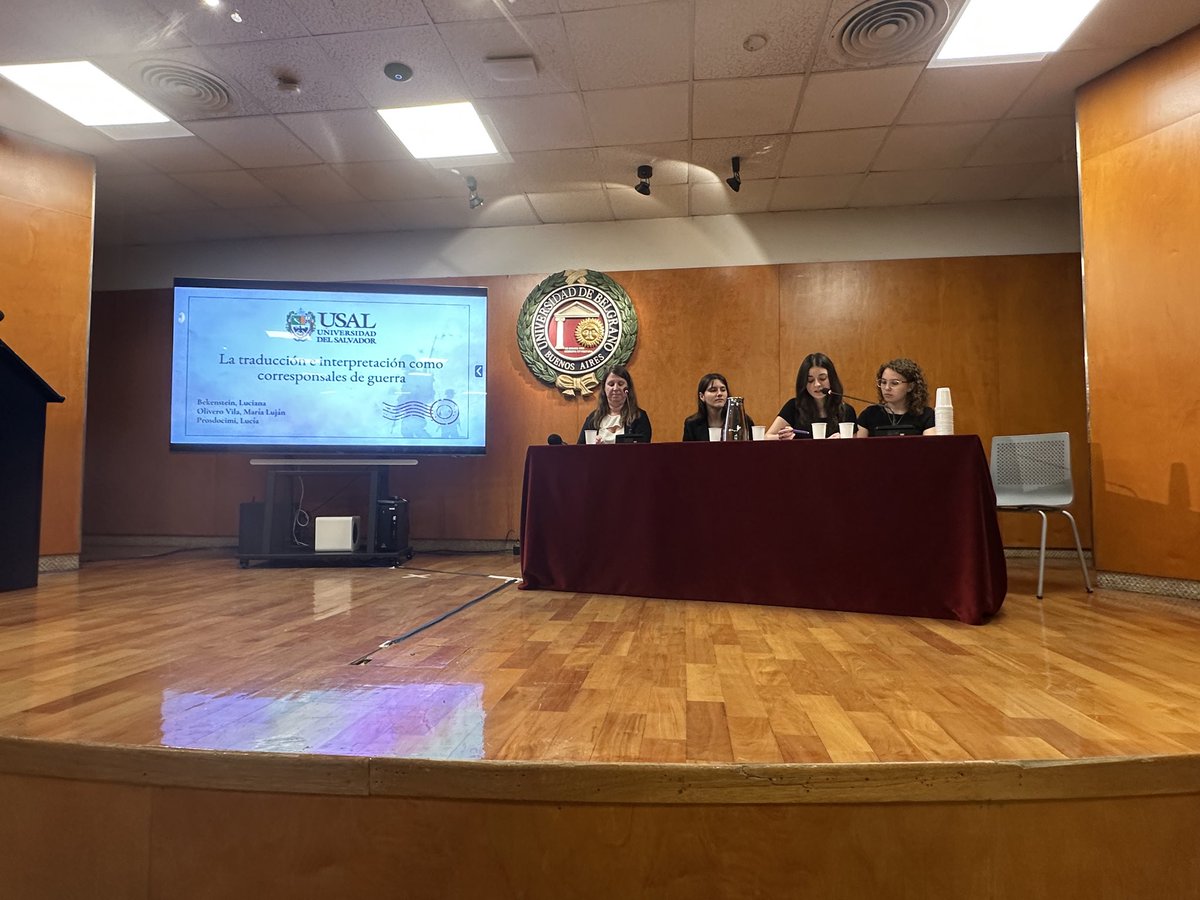 La traducción e interpretación como corresponsales de guerra
Bekenstein Luciana, Olivero Vila María Luján, Prosdocimi Lucía
Moderadora: Verónica Repetti
Universidad del Salvador