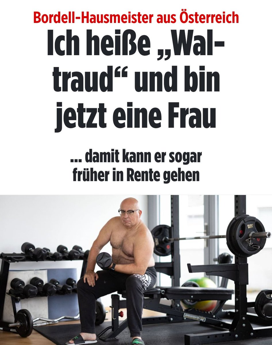 zukunft37's tweet photo. Da Frauen in Österreich schon mit 60 Jahren in Rente gehen können, Männer dagegen erst mit 65, hat "Waltraud" jetzt die Möglichkeit frühzeitig in Pension zu gehen! 
So lustig und einfach schlägt man "Wokeness". 😂😂😂 https://t.co/EKp23nfLmP