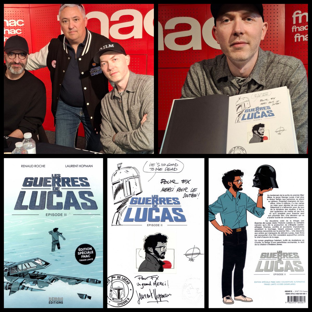 Bobafeet75's tweet photo. #Dédicaces 08.20.25 - 18h00
Sortie officielle du Tome 2 #LesGuerresDeLucas
Remerciements :
▪︎ @Fnac St-Lazare #FNAC
▪︎ @Editionsdeman #EditionsDeman Julie, aux auteurs #RenaudRoche @caaalef @LaurentHopman #LaurentHopman
Pour leur accueil, leur disponibilité, leur gentillesse https://t.co/e8eXkcBY4R