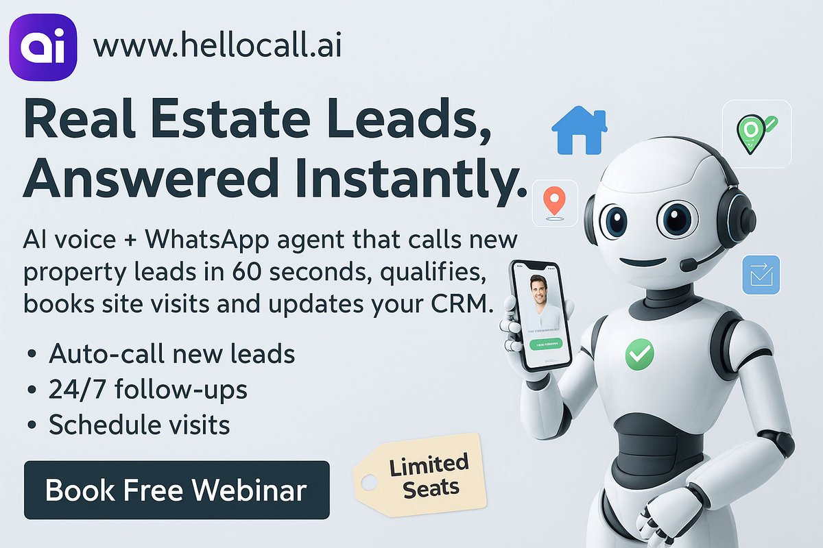 hellocallai's tweet photo. If you are from real estate, then this webinar is for you. Comment below "Interested" and I will DM you the FREE webinar link. https://t.co/GYs3FO9Rk6