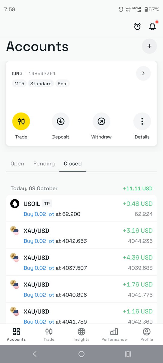 FxKingMahakaal's tweet image. USD ACCOUNT TODAY PROFIT 11$ Thank you so much ❤️ Love sir and dimple didi. 🙏 #GoldBatch #Trade3 @365ForexTrader @TWLCommunity24