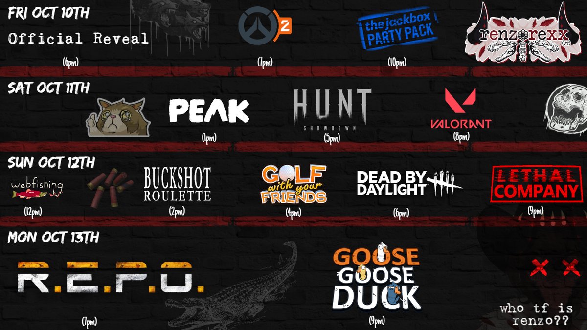 WHO THE F*CK IS RENZO?!? 🤬
come find out TOMXRROW when we reveal the NEW MODEL and NEW LXRE!! a full weekend-long experience with 10+ games, special guests, and lots laughs (and yelling) 💚
come by and say howdy to a new era of de-extinct outlaw 🤠🦖
#Vtuber #debut #VtuberEN