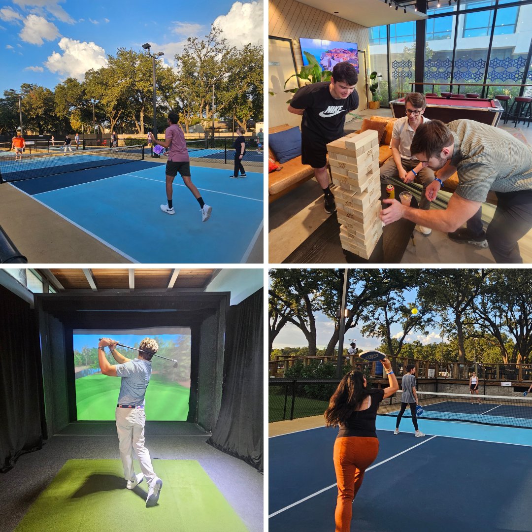 LPAnalyst's tweet photo. The LP Analyst team had a blast at our most recent happy hour at The Sandy Pickle at The Village. Everyone brought their next level ‘serve, dink and volley’ pickleball skills while also fitting in some giant jenga and golf. 🥒🏌️‍♂️🙌 https://t.co/msR7bLvBd6