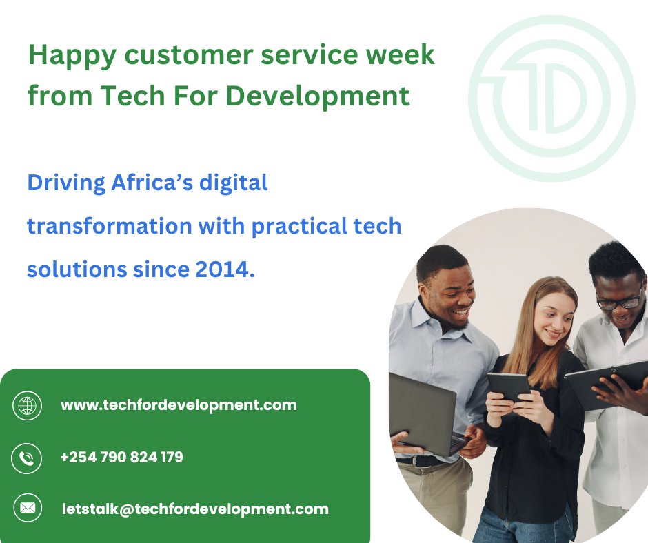 TechForDevelop1's tweet image. It’s Customer Service Week!
We celebrate you, our clients, partners & community.
Thank you for being part of the journey!
Alex Mwakideu #MissionPossible Burale #TheRiftUnited
