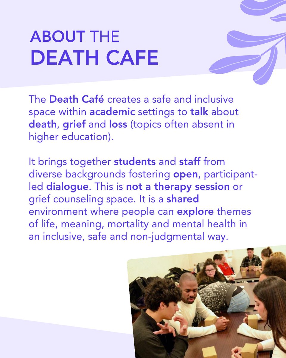 heartsprojectEU's tweet photo. 🟣 How can we talk about death, grief &amp; loss in HE?
The Death Café creates a safe space for reflection &amp; dialogue on topics often absent in academia.

☕ Selected as a Best Practice in the HEARTS Guide
Download now for free🔗 https://t.co/WLXhSMpBIP https://t.co/AK92wuc4nm