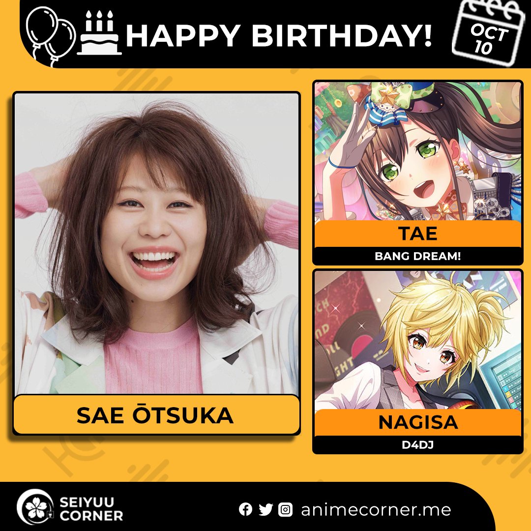 seiyuucorner's tweet photo. Happy 30th birthday Sae Otsuka! 🎉

Let's wish Saechi all the best @Sae_Otsuka

#SaeOtsuka #大塚紗英 #大塚紗英生誕祭2025 https://t.co/ZXEYcHxa5g