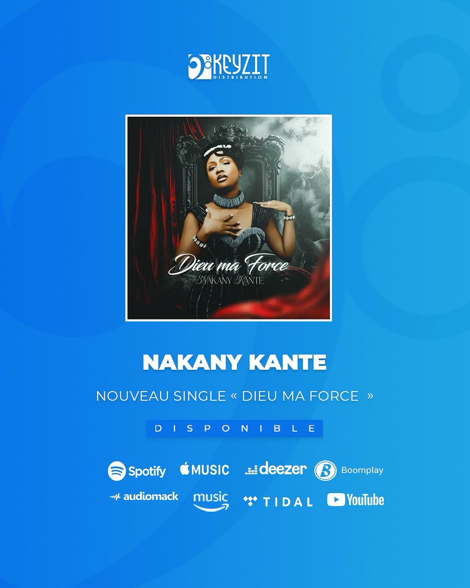 keyzitGuinee's tweet image. 🆕 La talentueuse NAKANY KANTÉ dévoile son tout nouveau single « Dieu ma Force » ! 
Une chanson puissante et inspirante qui célèbre la foi, la résilience et la force intérieure.  
🔗fanlink.tv/NakanyKanteDie…

#NakanyKanté #DieuMaForce #KeyzitDistribution #Keyzit #AfricanMajor