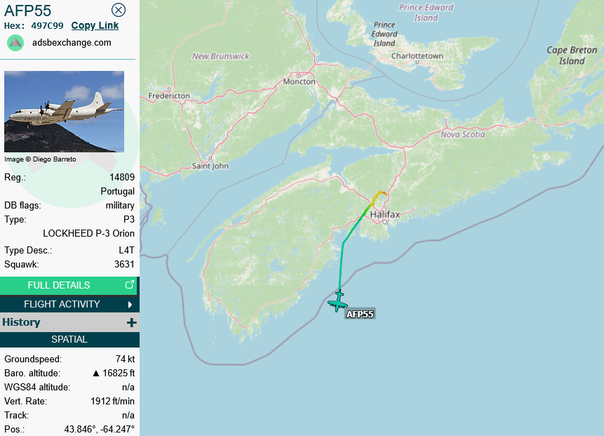 SirListenalot's tweet image. #MMF34 advised New York that he has two #F35's with him and that Portuguese #P3 #497C99 #AFP55 out of Halifax is the SAR aircraft for both #A332's and their chicks during the oceanic crossing