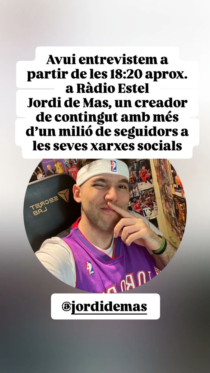 Avui amb <a href="/demas6Basket/">NBA - Jordi de Mas</a> a <a href="/radioestel/">Ràdio Estel</a> a partir de les 18:20