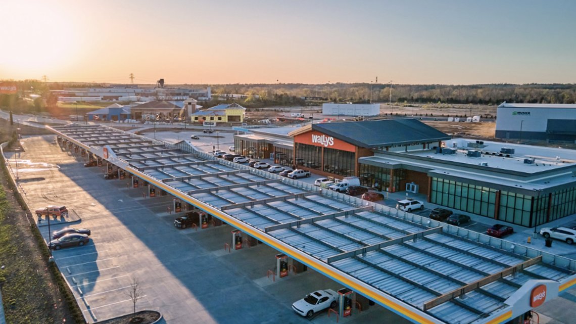 Move over Bucee's.  Midwestern retailer Wally's will open a $40-million travel center in Independence, MO with 54,000 sq. feet of store space, 84 gasoline pumps, and 1 electric vehicle charging stations. It will be the fourth site for the growing company.