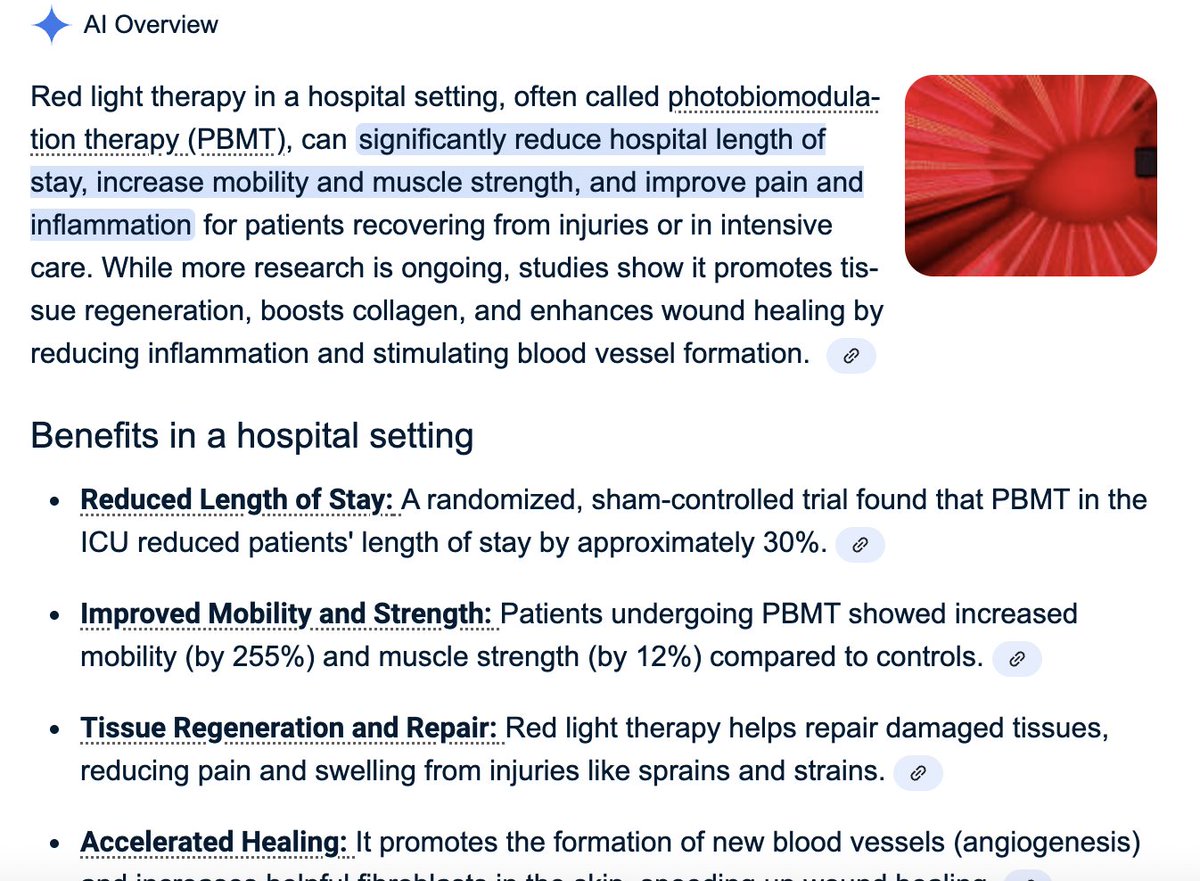 Mitrix Bio (@pathfindereq) on Twitter photo Red light therapy is simply a way of getting lots of infrared light into your body.  The human race evolved with plenty of IR light (it's called "sunlight").
Now we sit indoors a lot and that may not be great for best health.  Although other types of sunlight (UV) might cause Red light therapy is simply a way of getting lots of infrared light into your body.  The human race evolved with plenty of IR light (it's called "sunlight").
Now we sit indoors a lot and that may not be great for best health.  Although other types of sunlight (UV) might cause
