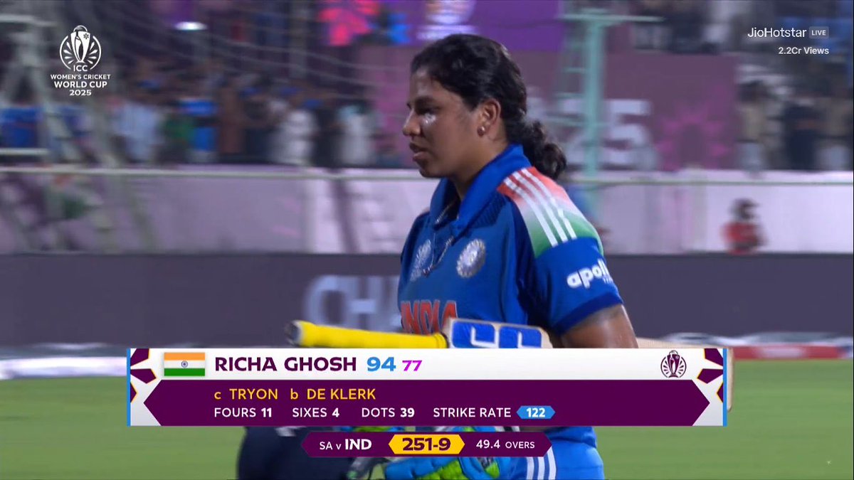 1_am_BJ's tweet photo. What an Amazing Knock By Richa Ghosh!!! https://t.co/QoNGkvd3Dy
