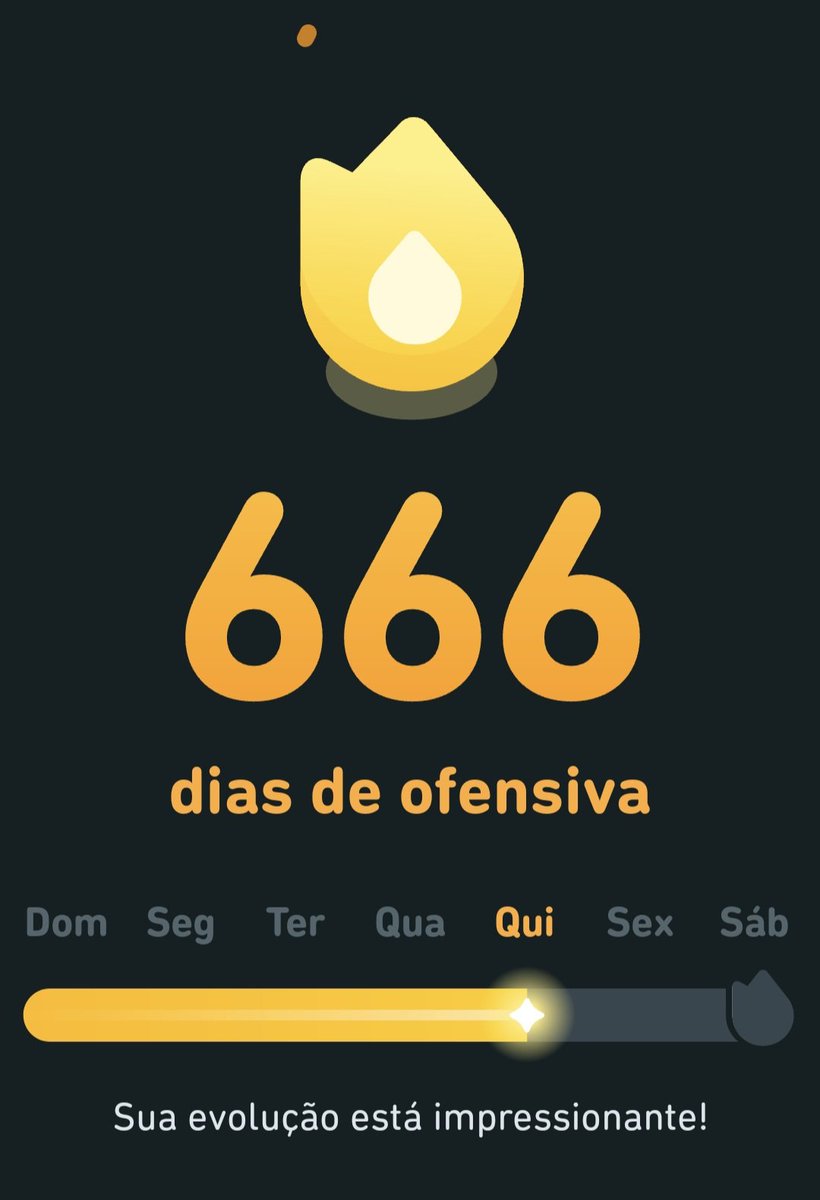 Ofensiva 666 😈 Será um sinal <a href="/DuolingoBrasil/">Duolingo Brasil 🇧🇷</a>?
