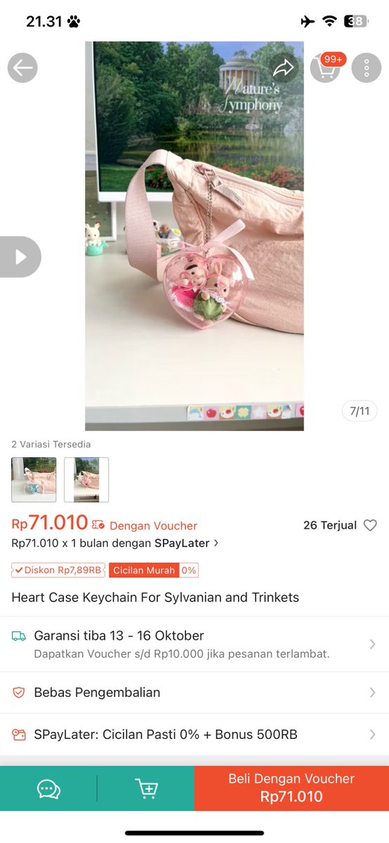 apploved's tweet image. wts heart case keychain for sylvanian, mini figure etc 💖 price 30k inc all