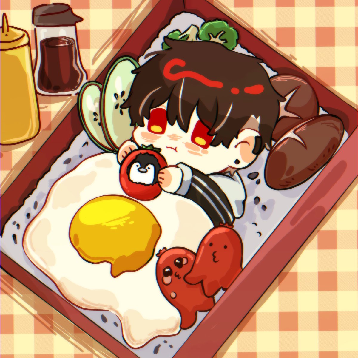 gaegulagji98481's tweet image. #감제이_그림 
" 배고프다. "
🍱
