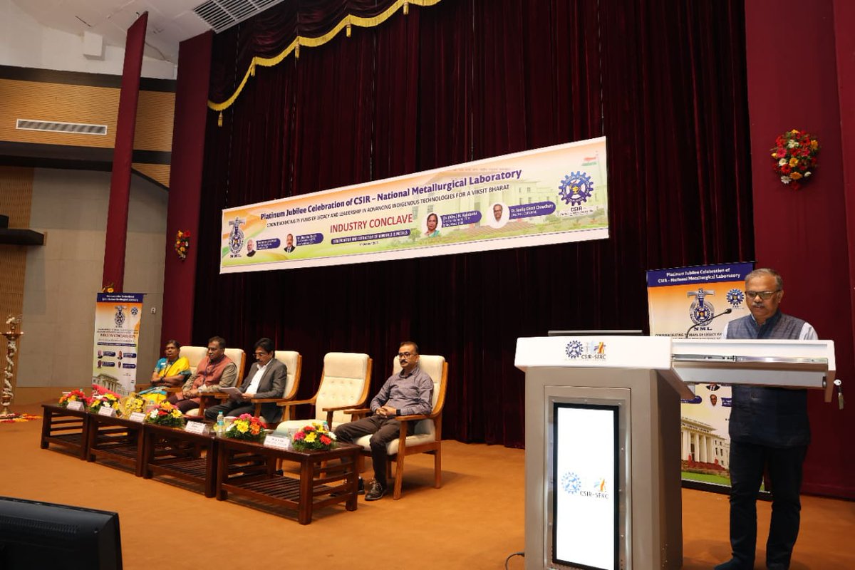 CSIR_NML's tweet image. CSIR–NML hosted the Industry Conclave 2025 on Beneficiation and Extraction of Minerals & Metals with the focus to bridge research, resource and Industry for sustainable growth at the Vigyan Auditorium, CSIR Madras Complex, Chennai.
@CSIR_IND