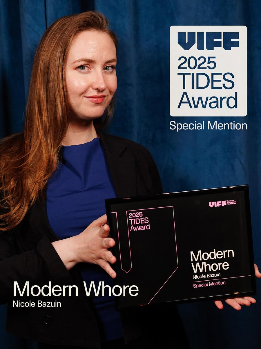 #ModernWhore wins big at #VIFF2025! 🏆
Congrats to director <a href="/nicolebazuin/">Nicole Bazuin</a> on receiving a TIDES Award Special Mention.

Catch it on the big screen at <a href="/VIFFest/">Vancouver International Film Festival</a> — October 9 &amp; 11.