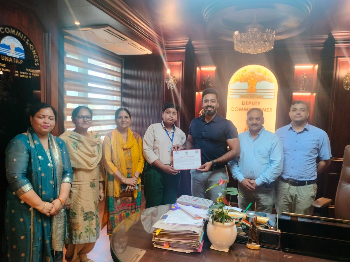 ddmauna's tweet photo. Una Student Shines at State-Level Safe Construction Model Competition
DC Una Jatin Lal Congratulates Student Suryansh for Securing Second Position in Himachal Pradesh https://t.co/cGOgZRqIR3