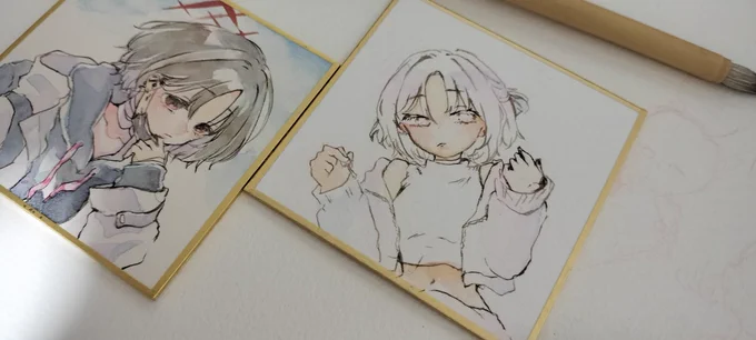 1枚目から盛大に失敗したので2枚描いたね(小さいしもっと可愛く描けるやろがいになった)