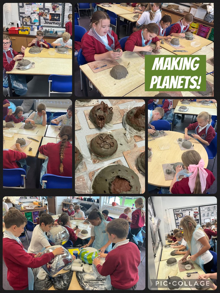 MaesOwen's tweet image. We’re a creative bunch in Dosbarth Miss Pye.  This afternoon we’ve made our planets out of clay and modroc! 🪐 #ToInfinityAndBeyond