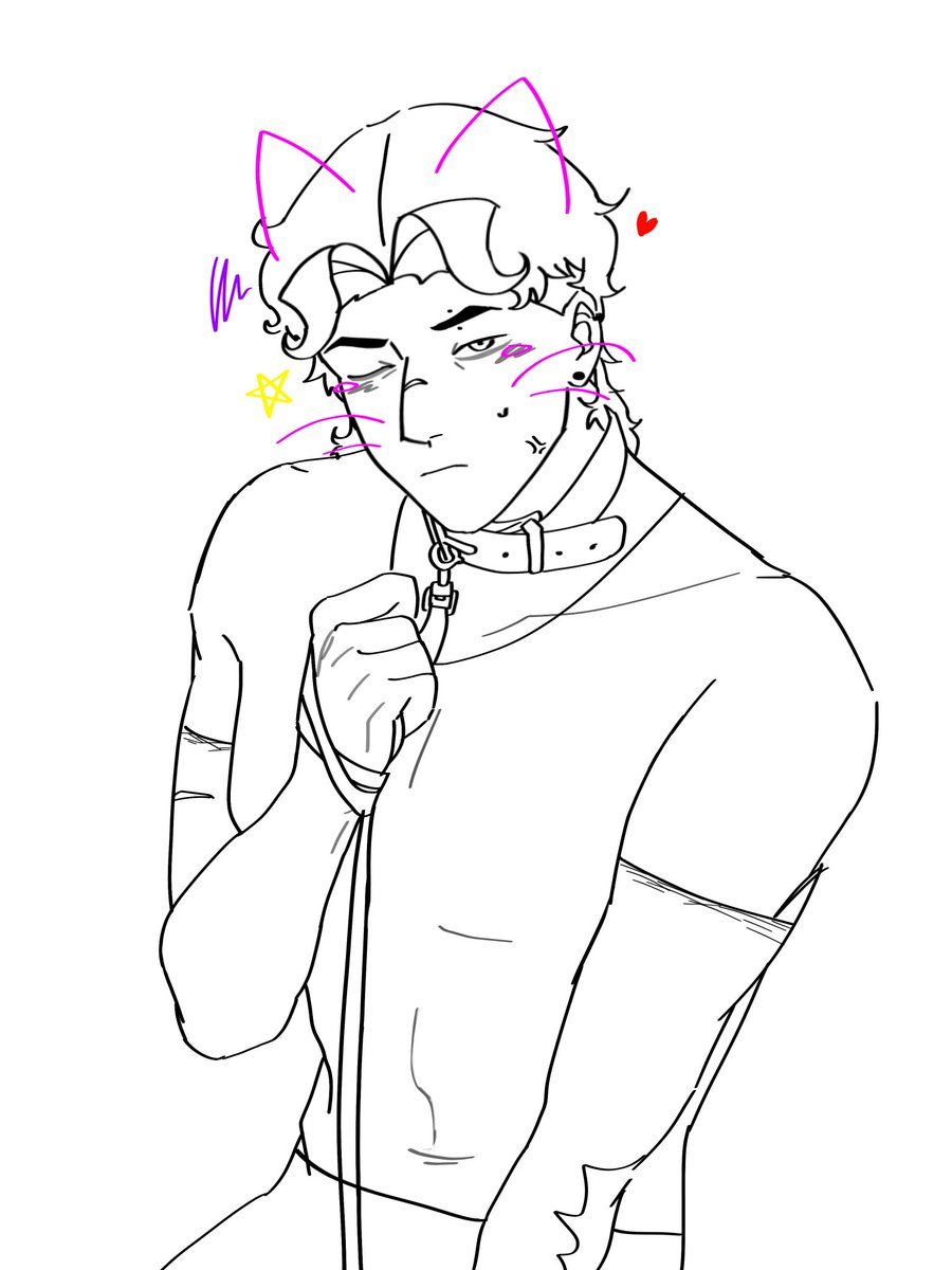 Psych0punktw1nk's tweet image. I’m NOT a cat💢

// what have I done #mohawkwilliam #doodle