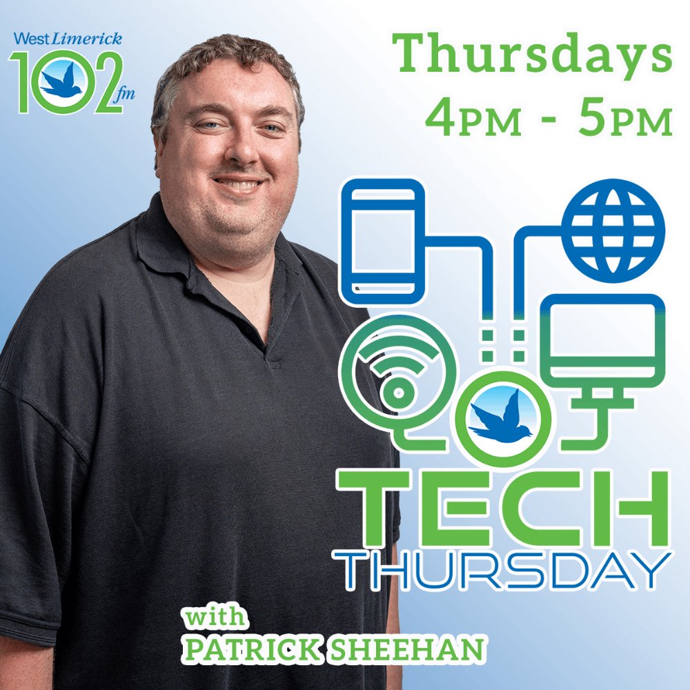 💻✨ 𝗧𝗲𝗰𝗵 𝗧𝗵𝘂𝗿𝘀𝗱𝗮𝘆 𝘄𝗶𝘁𝗵 𝗣𝗮𝘁𝗿𝗶𝗰𝗸 𝗦𝗵𝗲𝗲𝗵𝗮𝗻 – live today 𝟰–𝟱𝗽𝗺 on 𝗪𝗲𝘀𝘁 𝗟𝗶𝗺𝗲𝗿𝗶𝗰𝗸 𝟭𝟬𝟮𝗙𝗠! Get the latest tech news 🎙️
📱 📻 Listen: westlimerick102fm.ie 
🎧 Catch up: open.spotify.com/show/4cEg6Orhv…