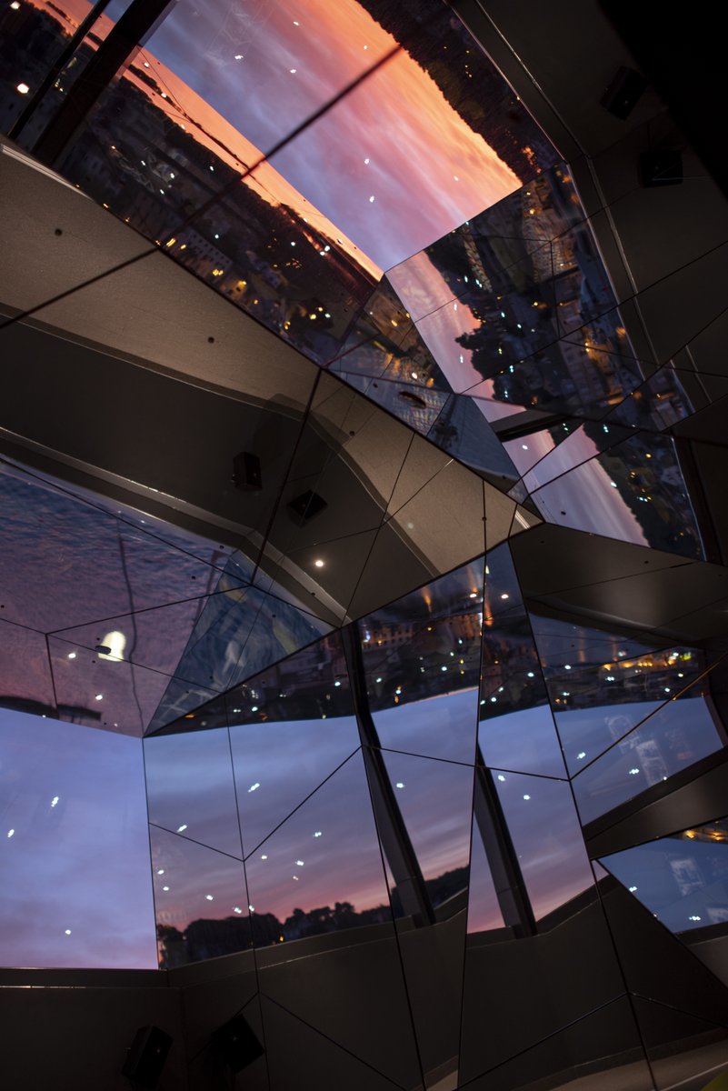 A glimpse of the Lošinj sunset reflected in the ceiling mirrors of the Kaleidoscope Room at the top of our museum.