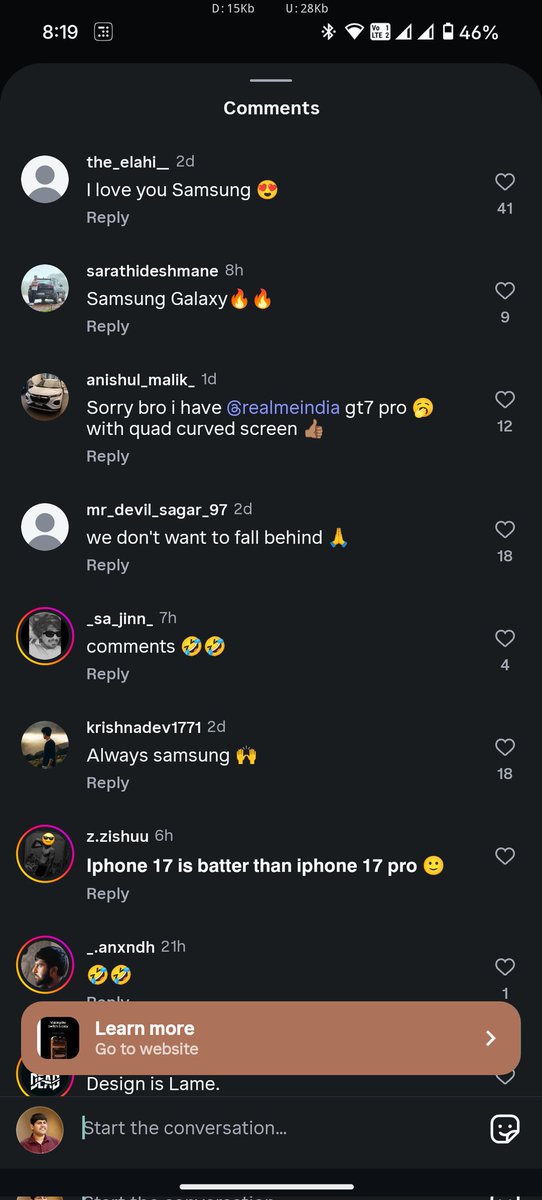 Damn! An Apple ad on Instagram and they forgot to turn off comments? How?