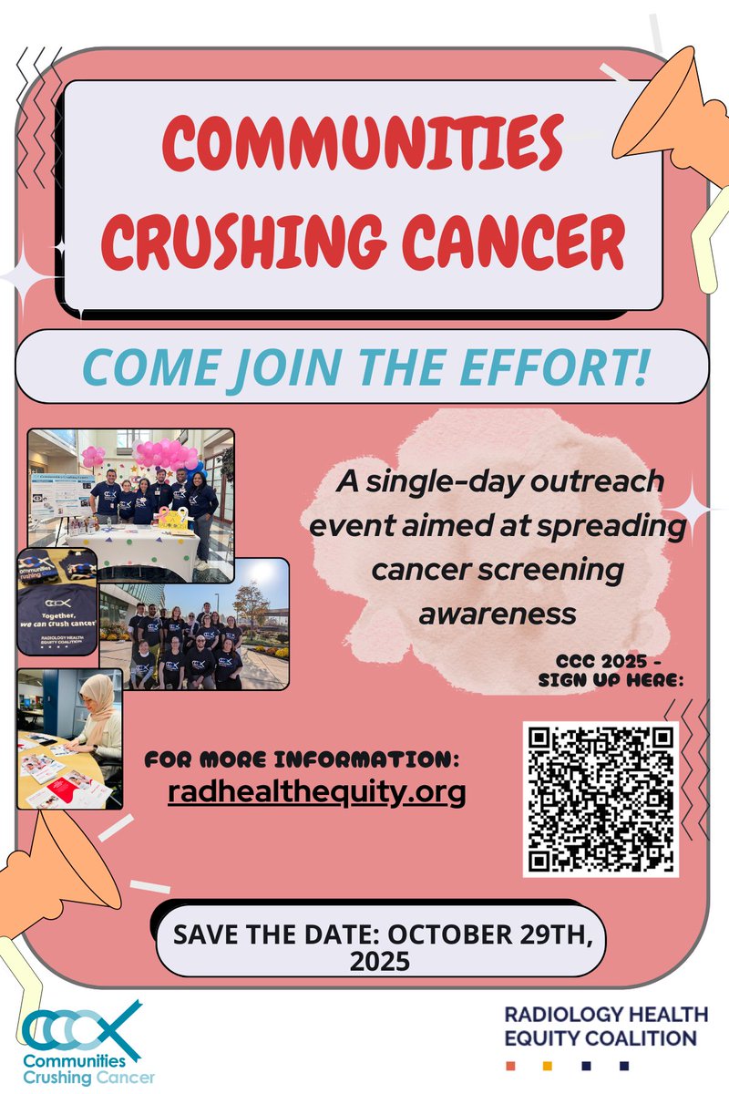 #radres and #medicalstudents volunteer to help with raising cancer awareness and increasing cancer screening rates by tabling for Communities Crushing Cancer! 
#radiology #Cancer #MedTwitter