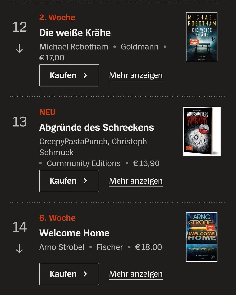 CPPunch's tweet image. BESTSELLER NR.3!
Damit ist auch mein drittes Buch offiziell ein SPIEGEL-Bestseller und ich bin so happy!
Danke, danke, danke Leute!