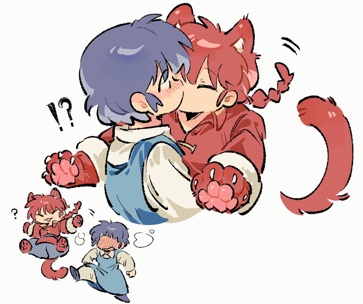 乱子猫猫也要亲亲…！
#らんま