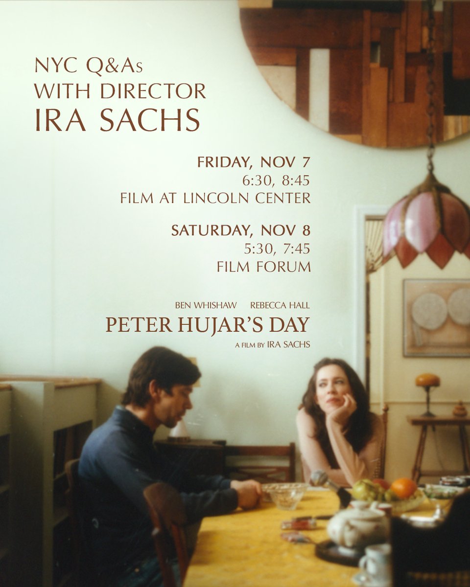 janusfilms's tweet image. Tickets now on sale for PETER HUJAR'S DAY Q&As @FilmForumNYC & @FilmLinc with director Ira Sachs! 🎟️🎟️ peterhujarsday.com