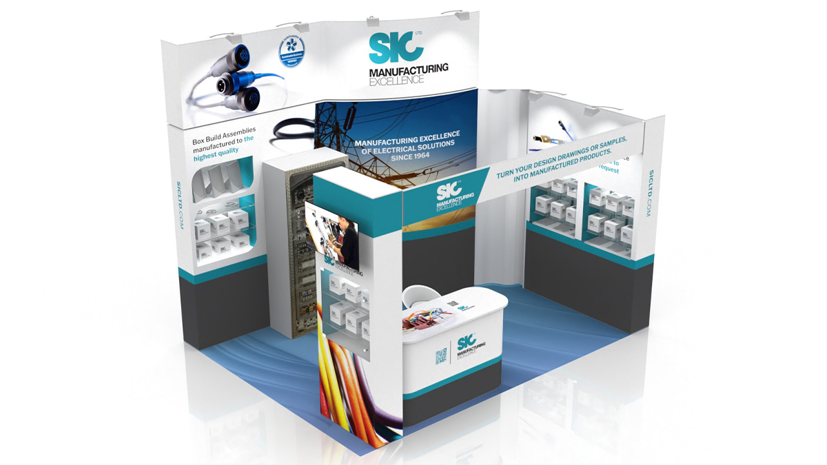 Quadrant2Design's tweet image. Striking 4m x 3m Corner #Exhibition Stand Idea for SIC.