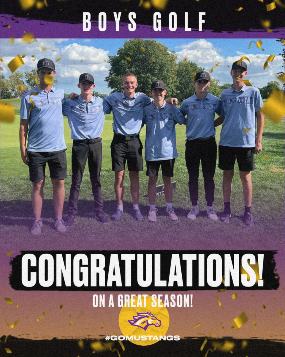 Boys Golf's season was an 8-2 conference record and a season low 318 at both Conference and Regionals. Tyler Ubert, Richie Peters, and Stanley Powers all earned All-Conference recognition. Richie and Stanley were sectional qualifiers.  Way to go Mustangs!