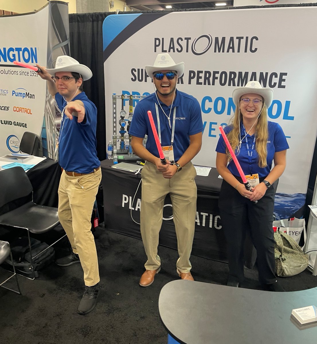 The POM engineering team is "all work and no play" here at the factory, so we're glad to see Eric, Zach &amp; Catherine cut loose a little bit out at Semicon West!