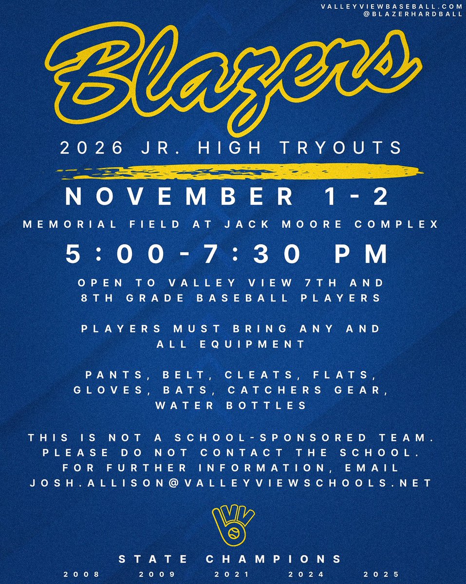Tryout information for the 7th/8th grade program. Please do not contact the school for any information!