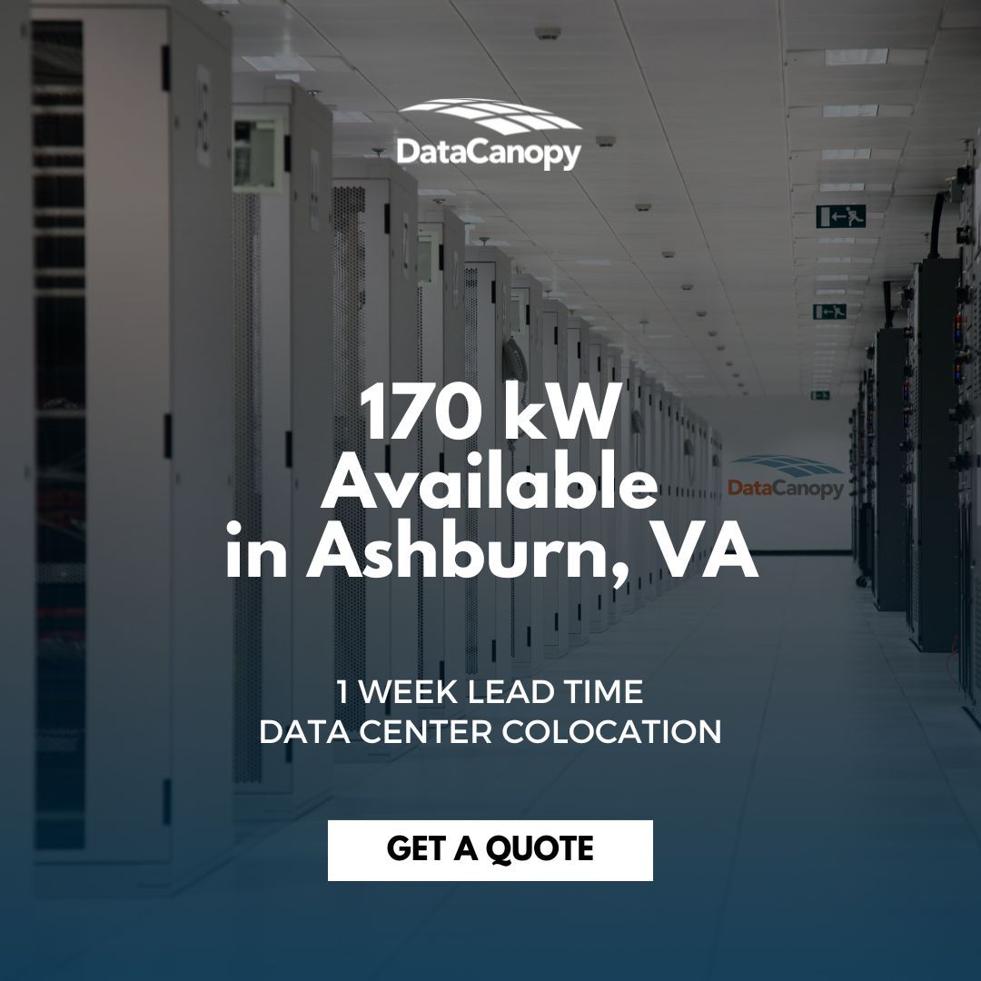 datacanopy's tweet image. Secure your critical infrastructure in Ashburn. Data Canopy has 170 kW of turn-key, compliant-ready colocation space available for immediate deployment. Get into a top-tier facility in just 3 weeks.
buff.ly/WvOaJNk 
#DataCanopy #Colocation #Ashburn