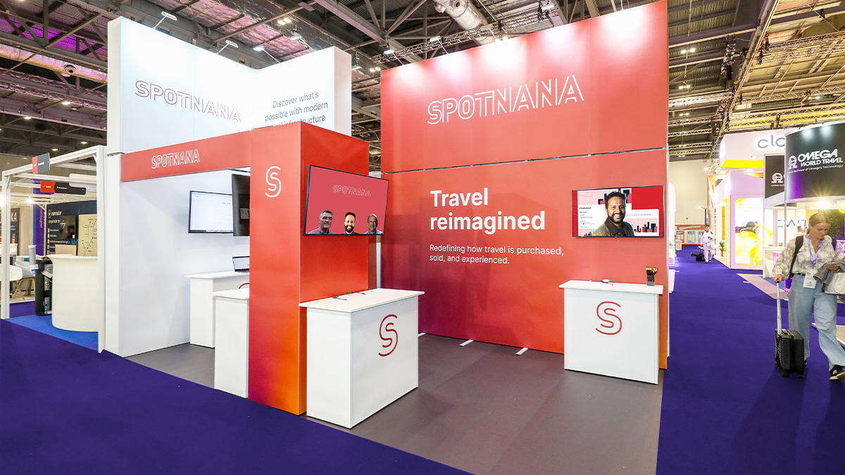 Quadrant2Design's tweet image. Simple 6m x 3m Corner #Exhibition Stand for @Spotnana