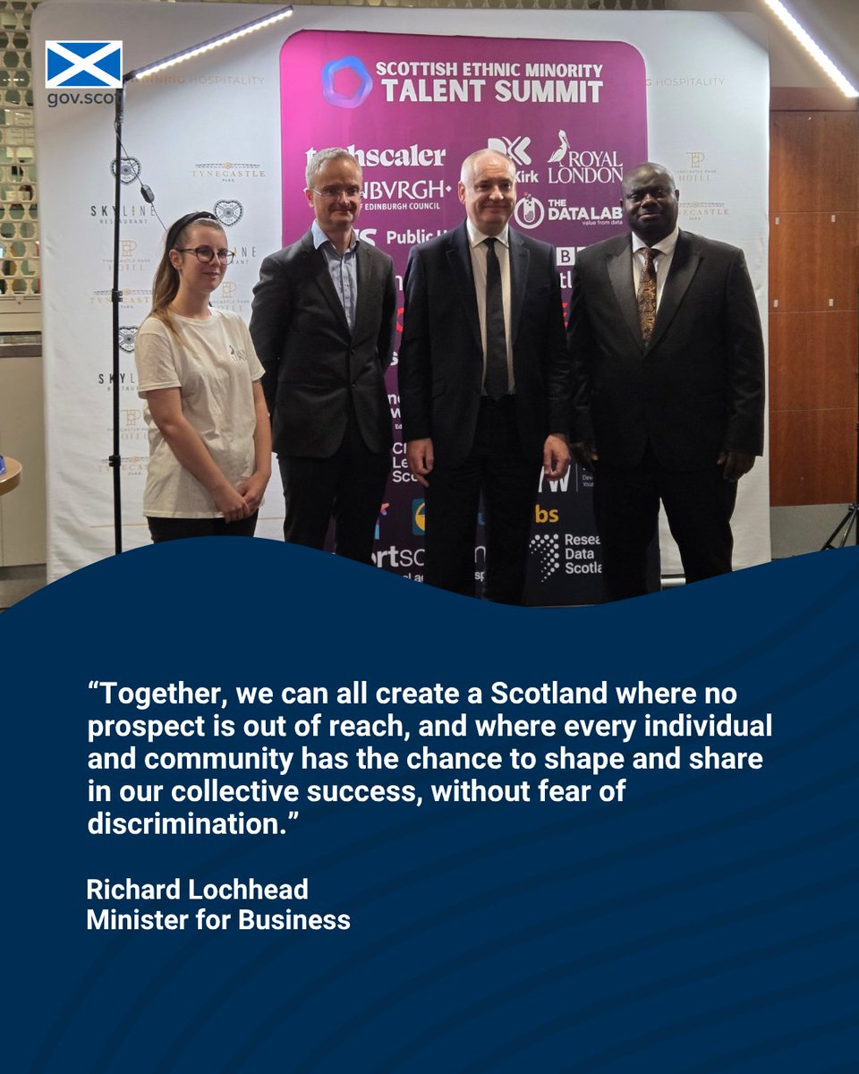 scotgoveconomy's tweet image. At the Scottish Ethnic Minority Talent Summit & Festival 2025, Minister for Business @RichardLochhead spoke about the diverse talents and contributions that Scotland’s ethnic minority communities make to our shared society.
#SEMTSF25