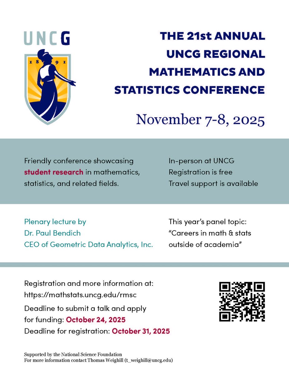 UNCG Department of Mathematics and Statistics tweet media