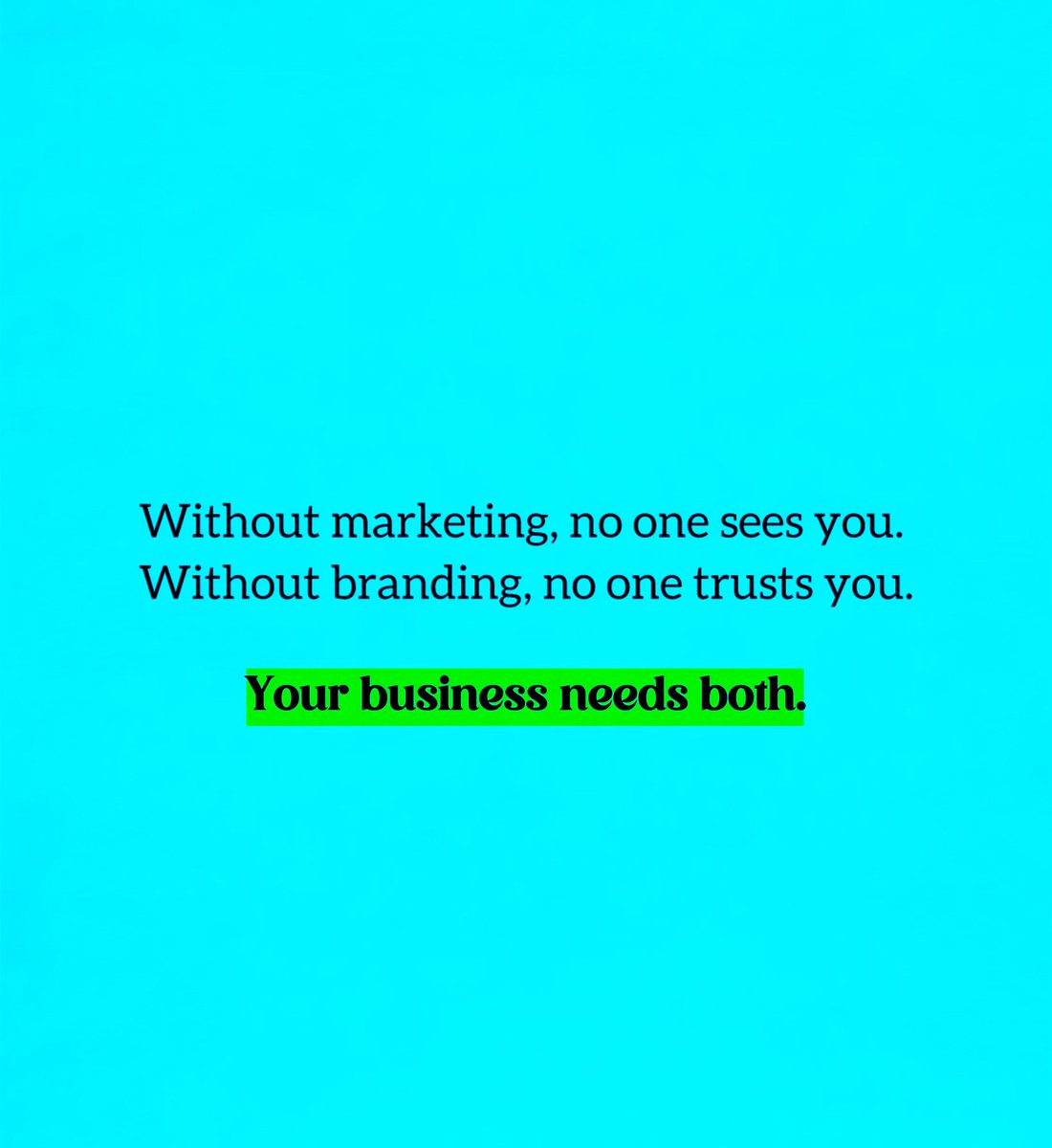 #ThursdayThoughts 👀 Without marketing = shouting to empty rooms.
😵 Without branding = confusing fonts &amp; blurry pics = no trust.
You need BOTH to get SEEN &amp; TRUSTED.
Want help? DM "BOTH" and let’s level up your biz!
#FrontPorchMarketing #MarketingTips #SmallBizGrowth