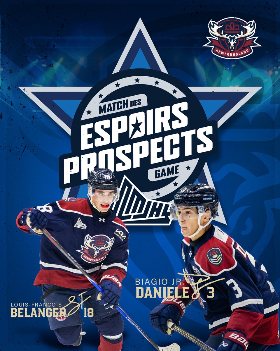 Top prospect status for Belly and Biggie 🤩

Louis-François Bélanger and Biagio Jr. Daniele will represent the Regiment at the QMJHL Prospects Game in Sherbrooke, QC on October 21!

tickets.nlregiment.com

Unite. Inspire. Defend.