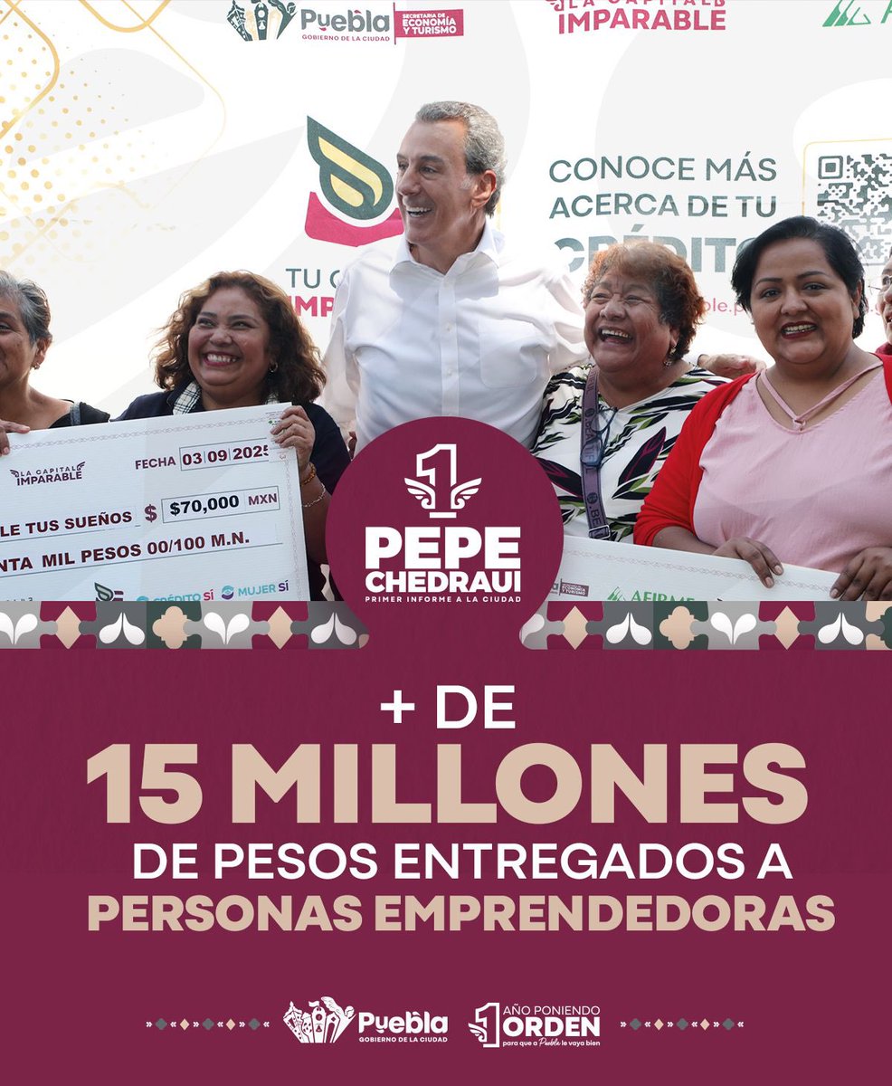 Apoyamos a quienes emprenden, brindándoles herramientas para que a #Puebla y a sus negocios les vaya bien. 🔝

Vamos #1AñoPoniendoOrden, creyendo en el talento emprendedor e impulsando la economía para que se generen empleos en nuestra capital. 

#InformePepeChedraui