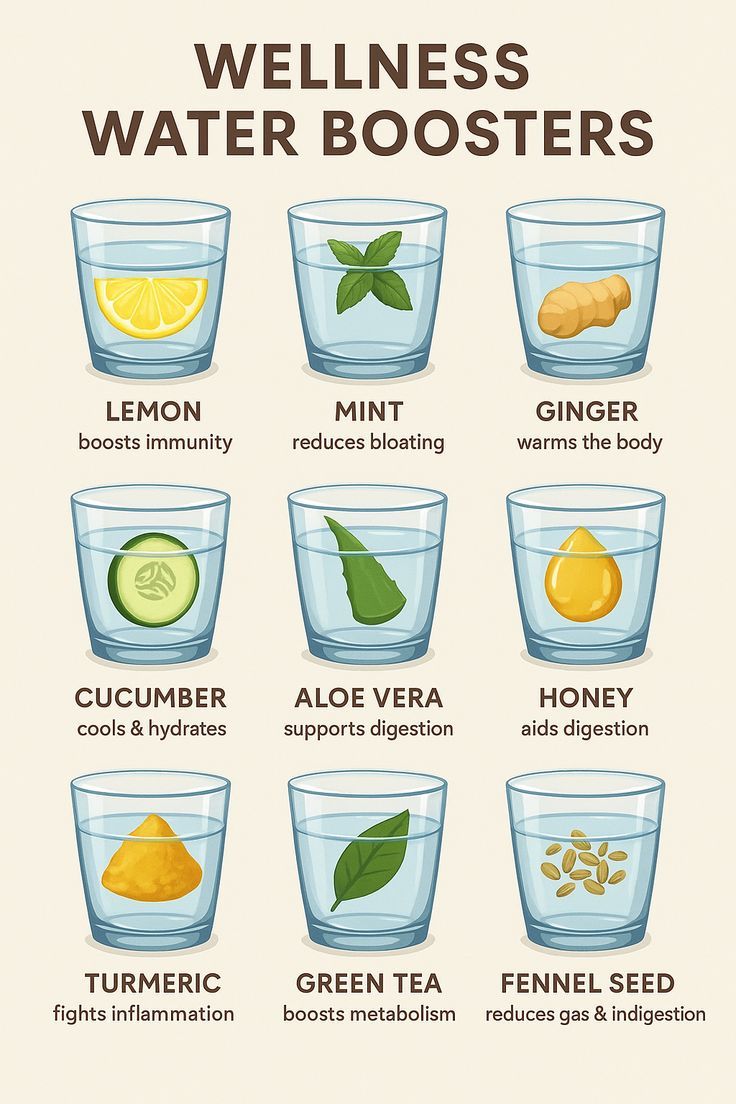 Wellness water boosters 🌱🍋🥒🍯