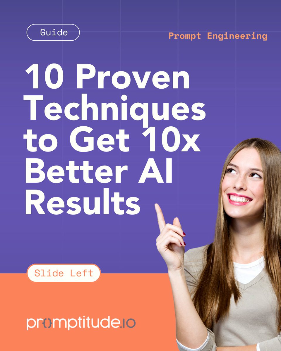 Promptitude_io's tweet image. 🚀 10x your AI results without switching models. The secret? Prompt engineering. Specific context, step-by-step guidance, and clear constraints turn generic outputs into gold. 
Read more &amp;gt;&amp;gt;promptitude.io/post/prompt-en…
#AI #PromptEngineering #Productivity