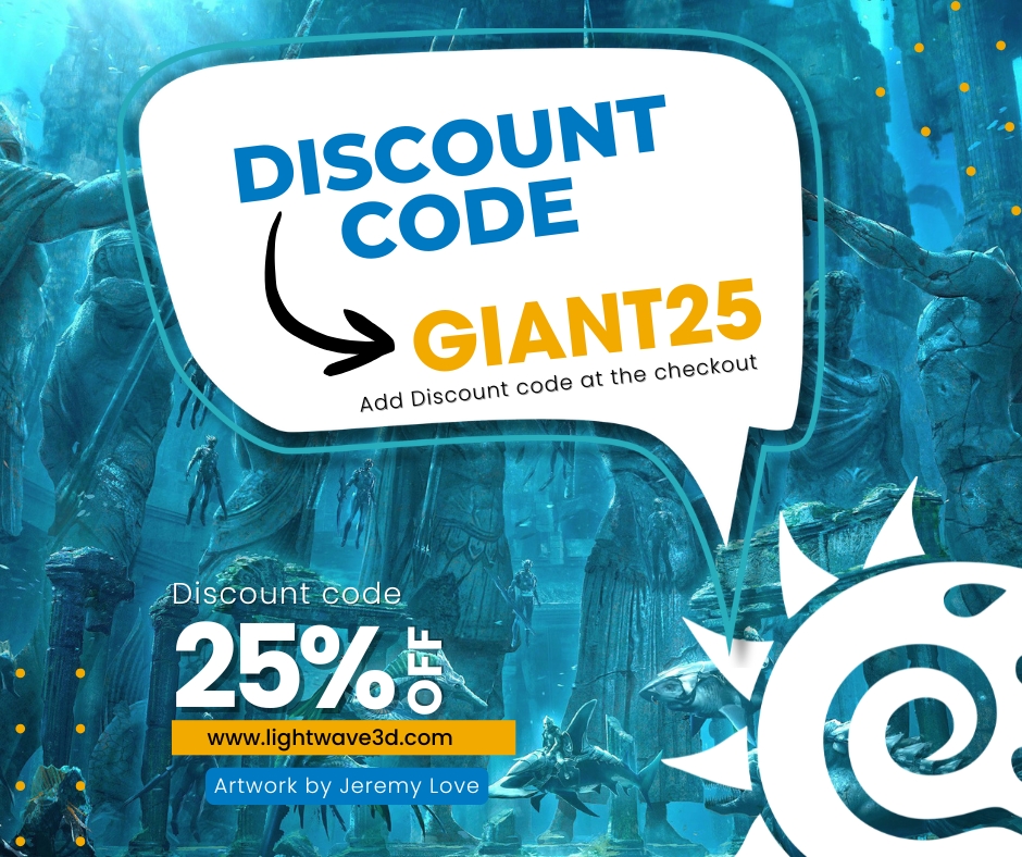lightwave3d's tweet image. Make sure you use the Giant25 discount code before 12 midnight Friday 10th to get your 25% off your next purchase/Upgrade of Lightwave 3D.  Offer end 12 Midnight UK time.