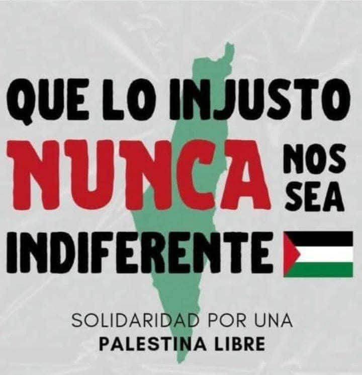 Que lo injusto nunca nos sea indiferente.
¡Viva Palestina Libre!   
#CubaConPalestina 🇨🇺🇵🇸