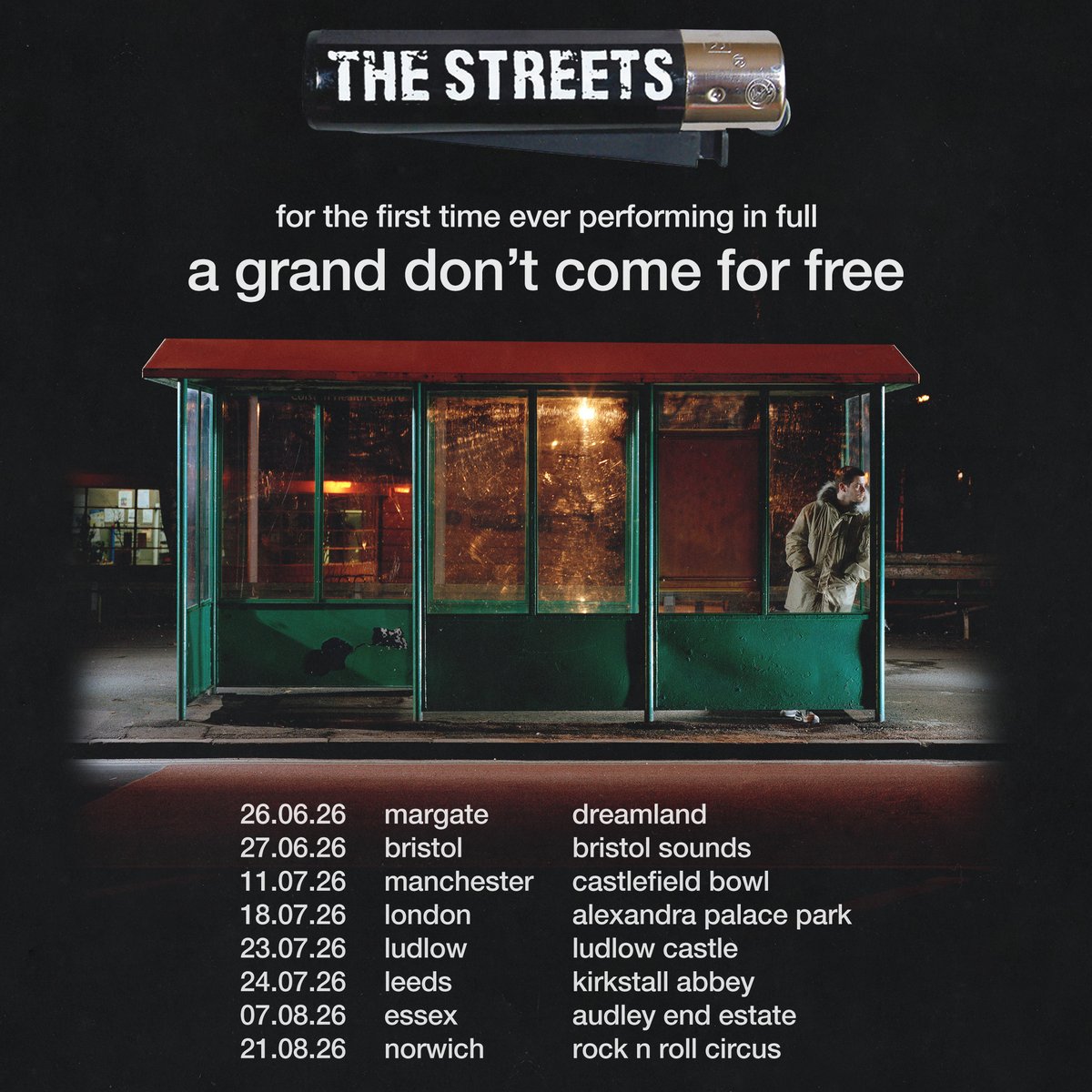 TicketmasterUK's tweet photo. For the First Time Ever The Streets perform ‘A Grand Don’t Come For Free’ in full plus other new songs and classics.

On sale Friday 17 Oct, 10:00 https://t.co/jzKvKidH32